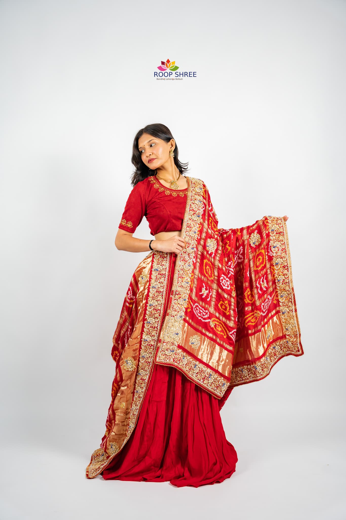Designer Gajji Silk Wedding Dupatta with Hand-Embroidered Zardozi.