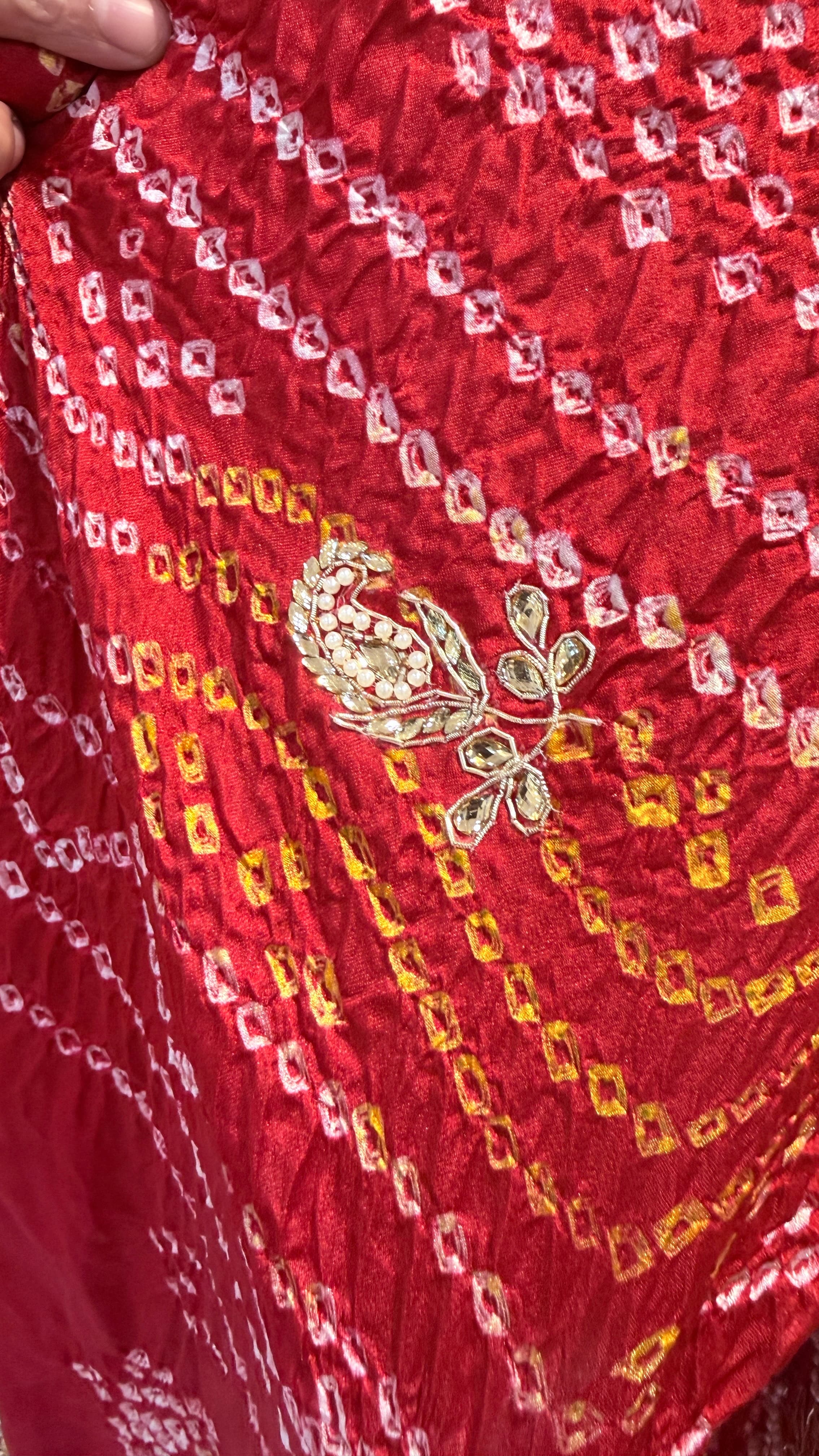 Wedding Special Malai Silk Dabka & Moti Gota Patti Dupatta