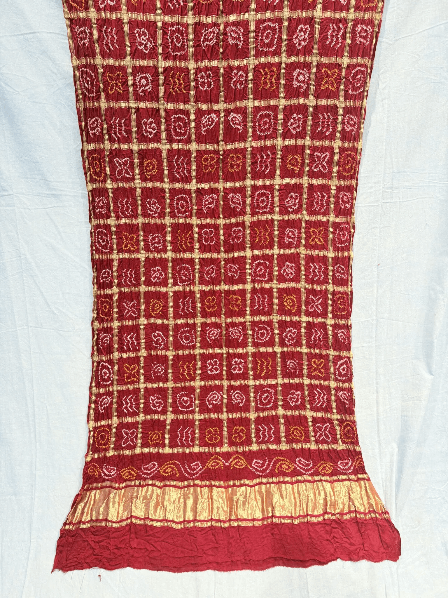 Gajji Silk Ghatchola Dupatta with hand made bandhej