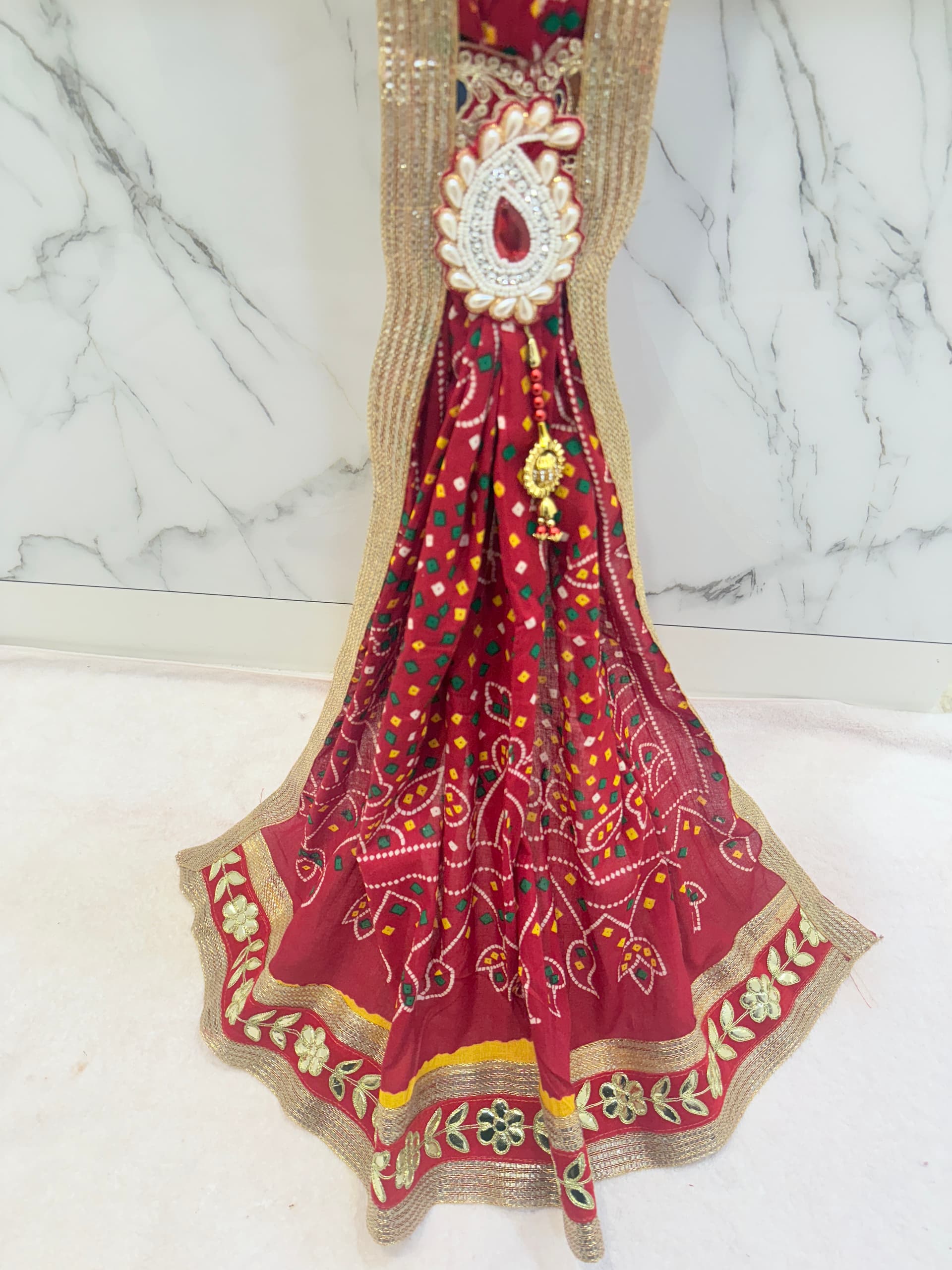 Cotton Chunri Dupatta with Kairi design
