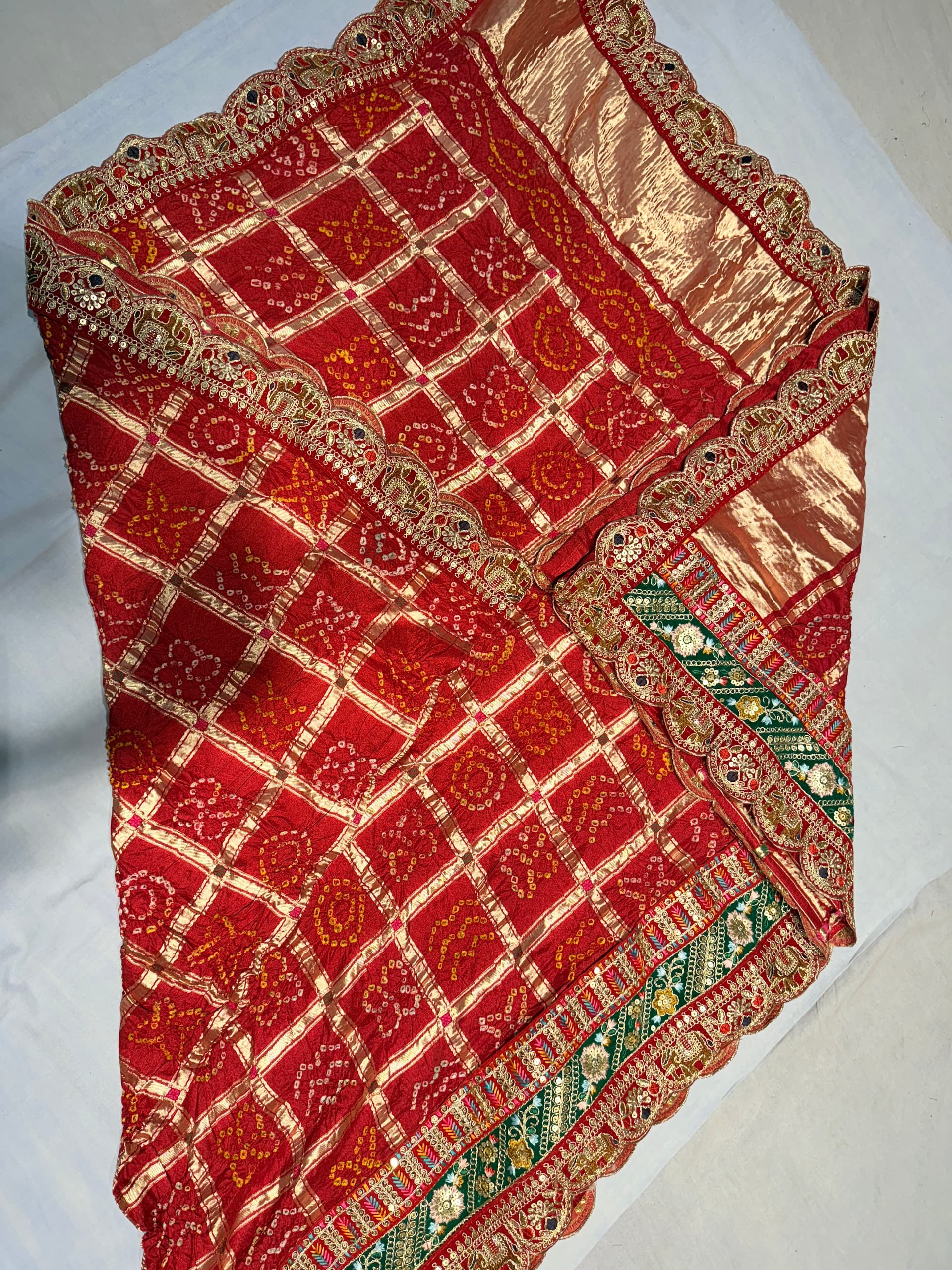 Modal Silk Dupatta with Elephant Lace