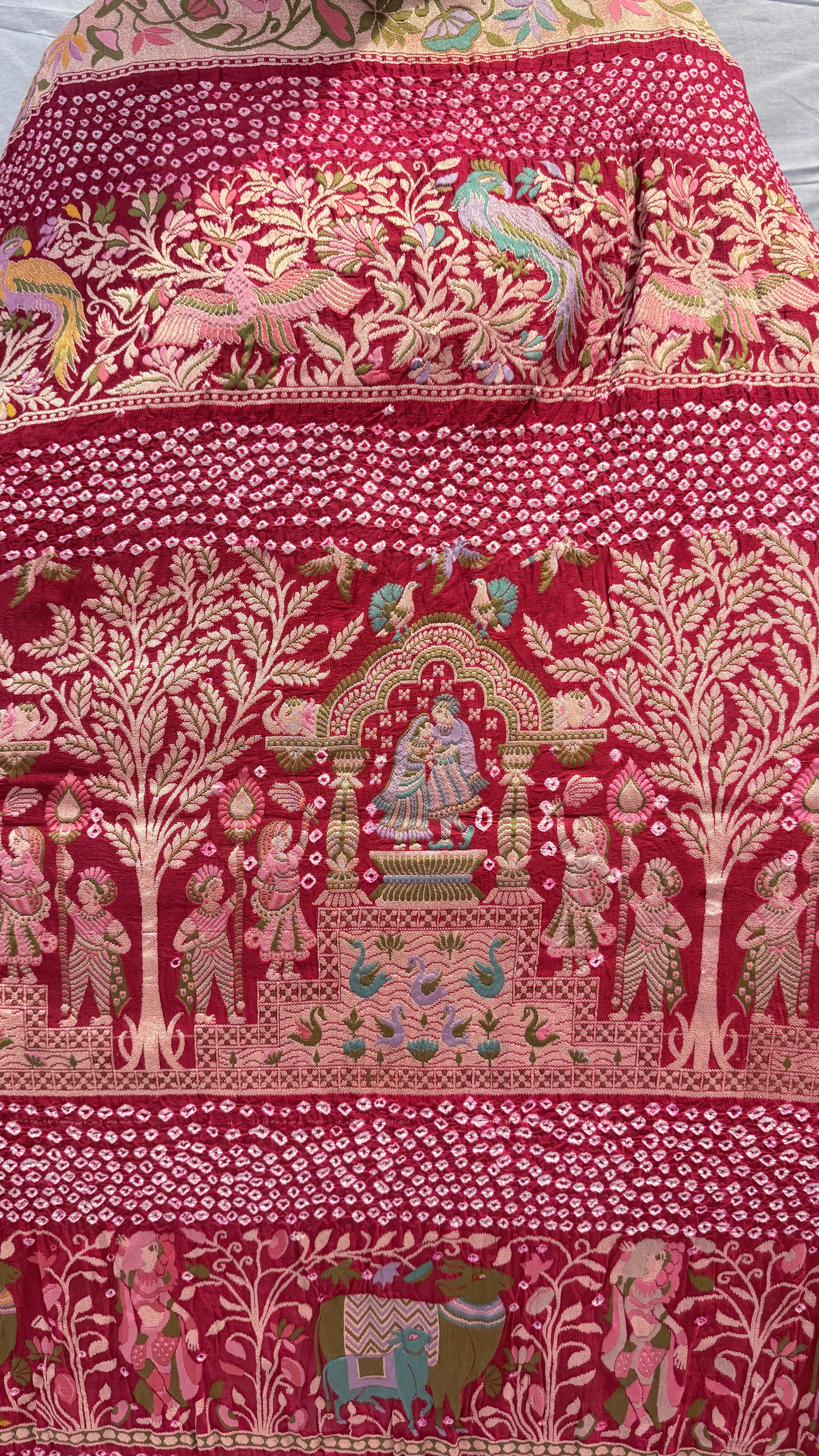 Luxury Kadhi Georgette Meenakari Woven Barat Dupatta