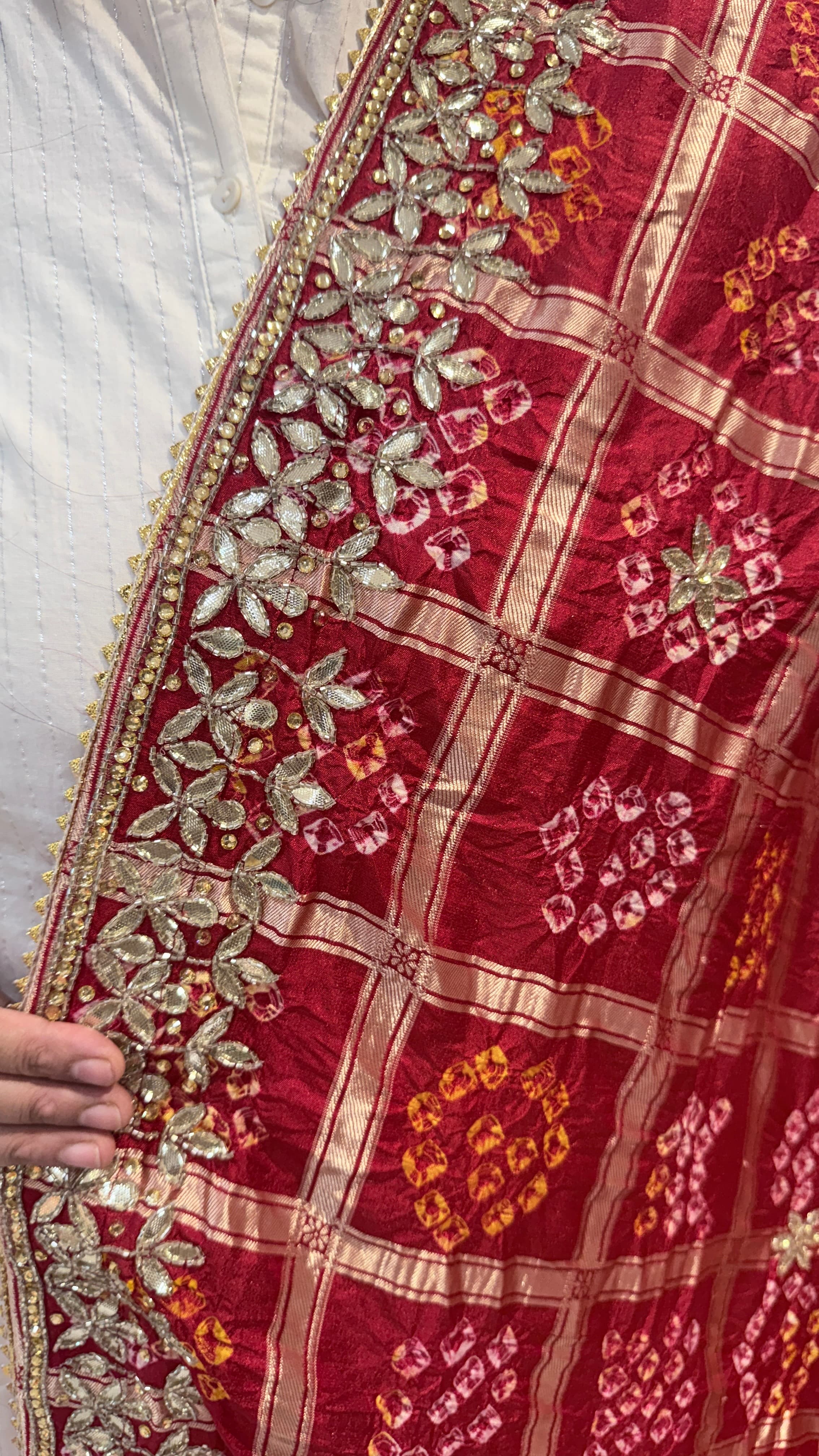 Handcrafted Gota Patti Malai Silk Dupatta