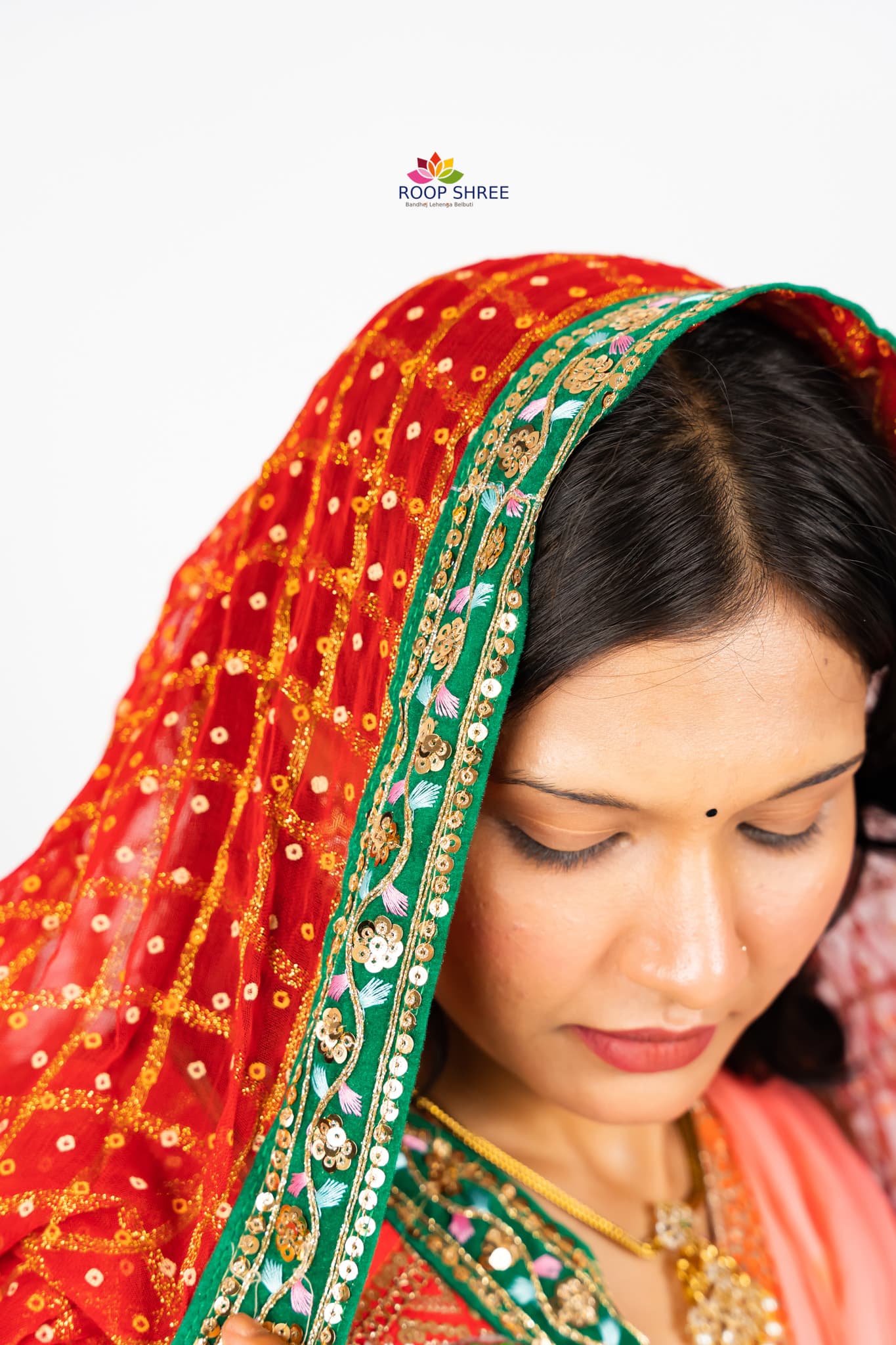 Zari Weaving Fabric with Swastik Buta