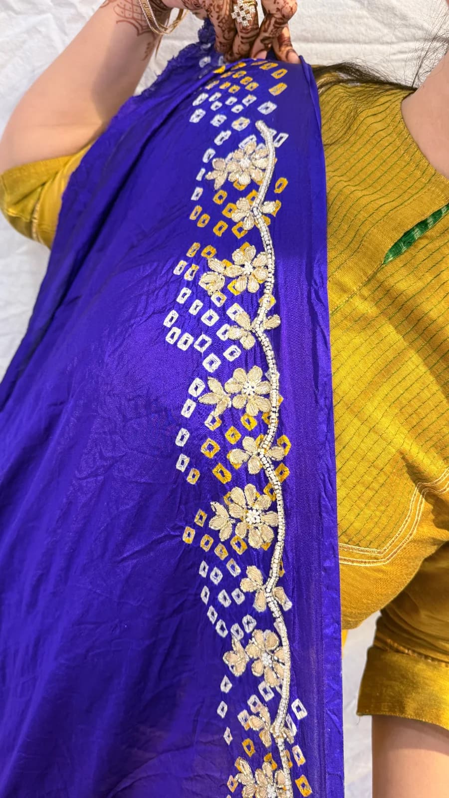 Duplicate Ghatchola saree with cutdana Gotapatti work