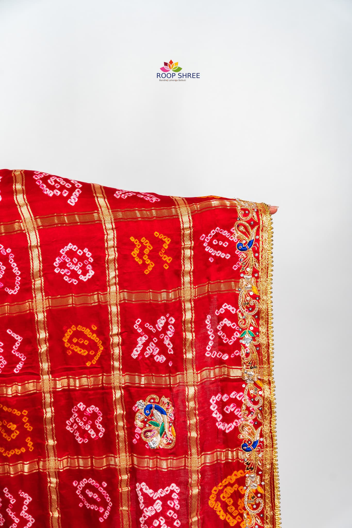 Pure Gajji Silk Red Colour Dupata
