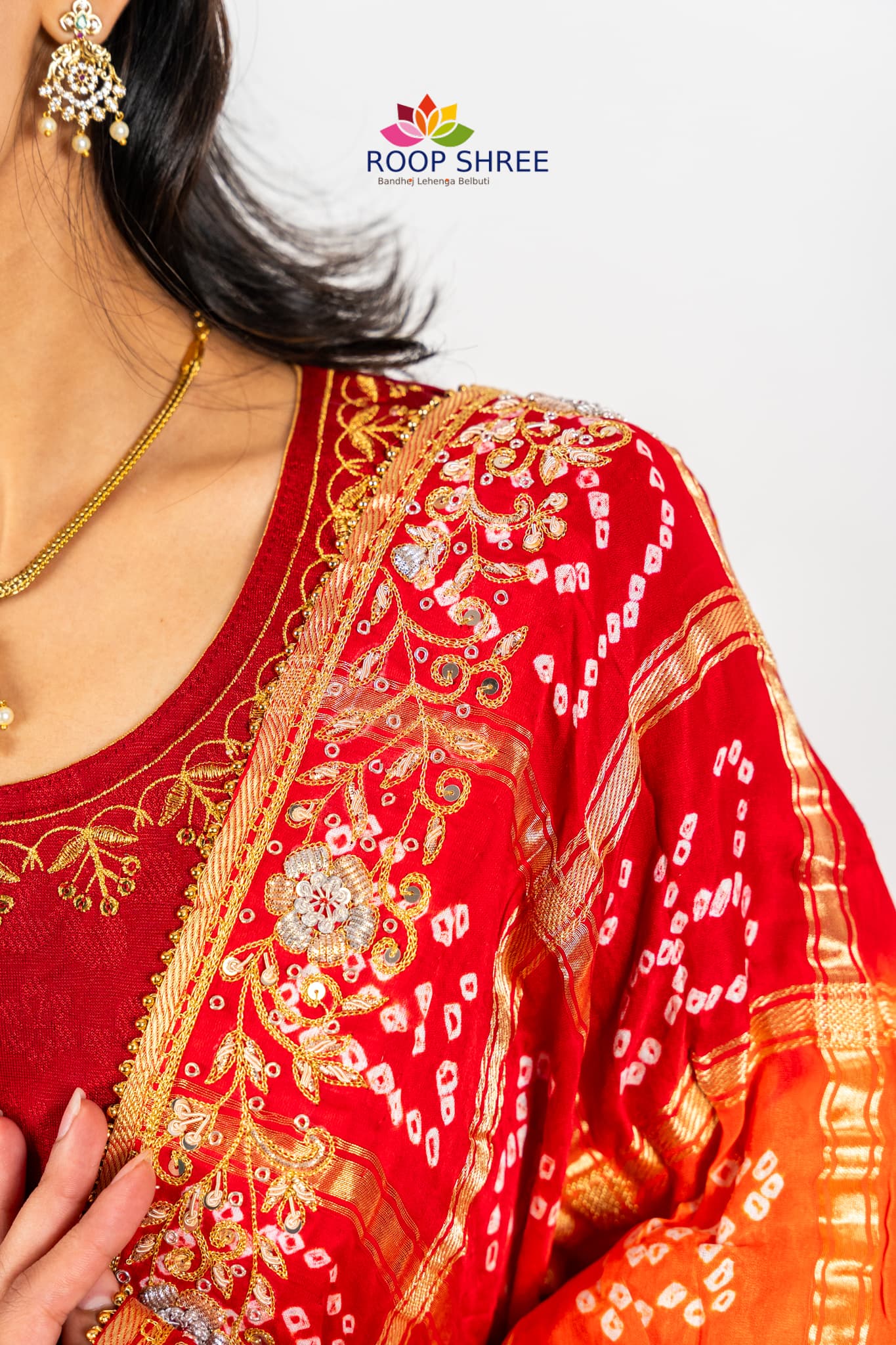 Regal Elegance Gajji Silk Ghatchola Dupatta with Zardozi Accents