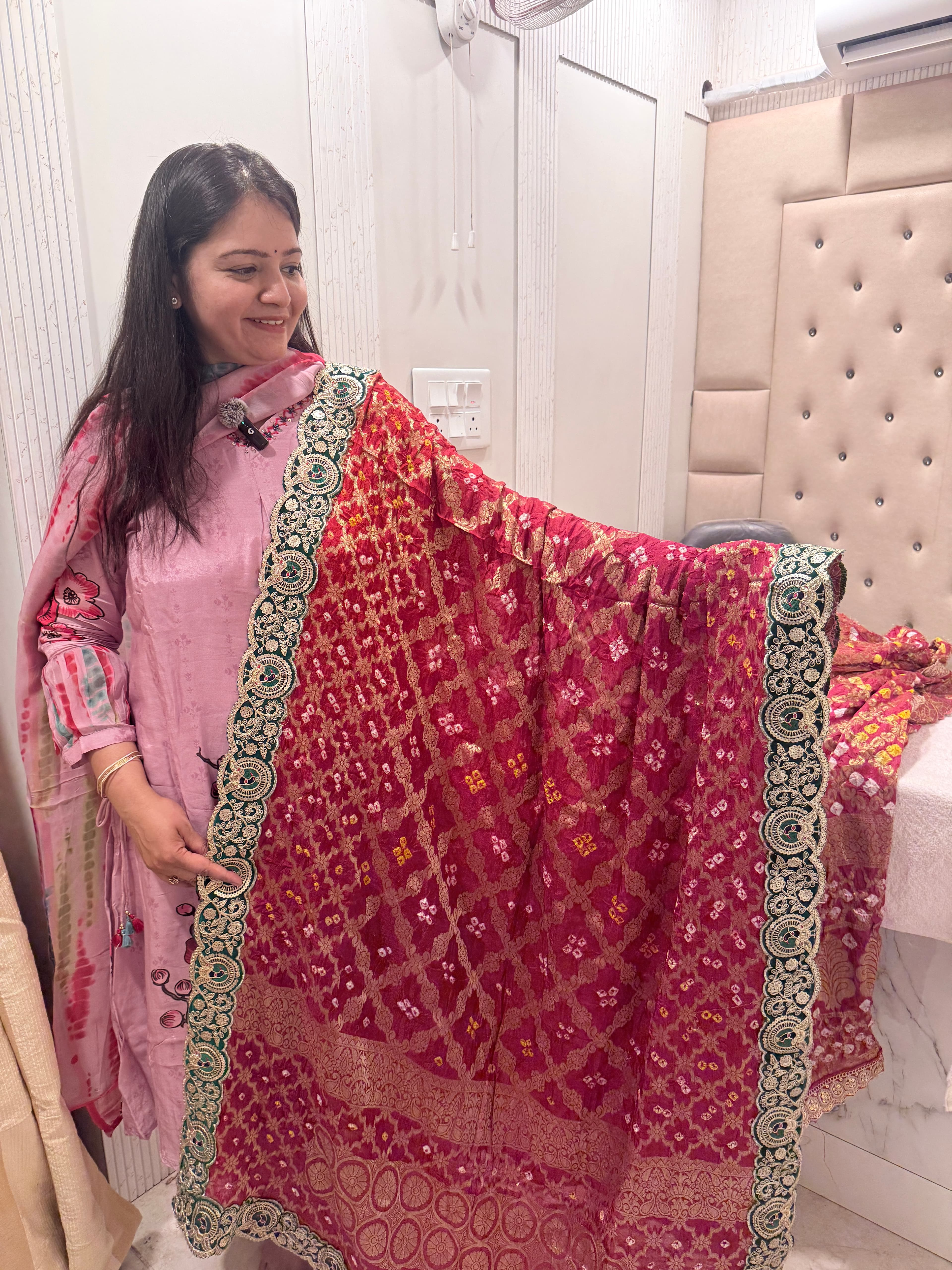Banarsi Dupata With Peacock Cutwork Border