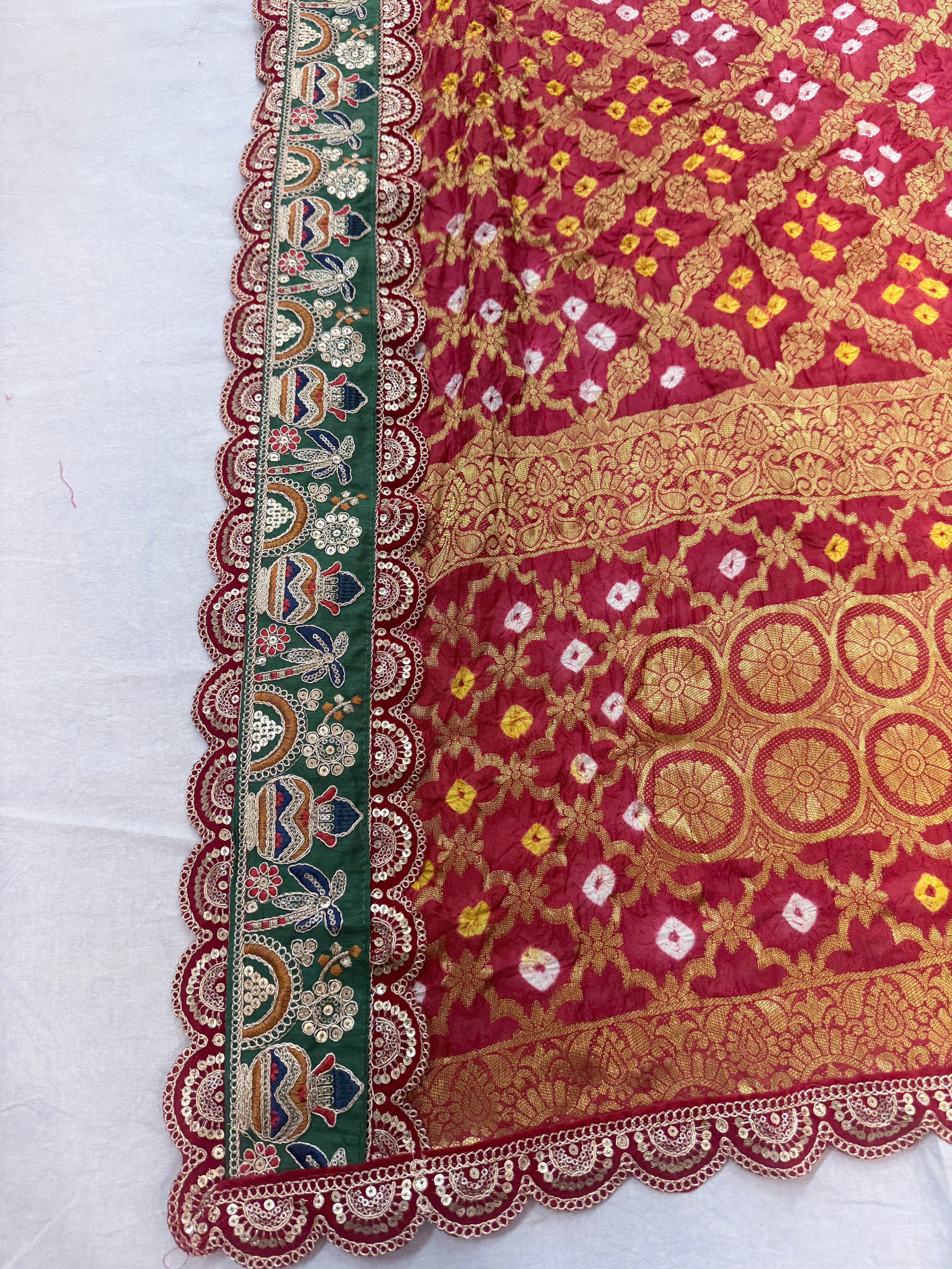 Banarasi dupata with Sada Kalash Lace