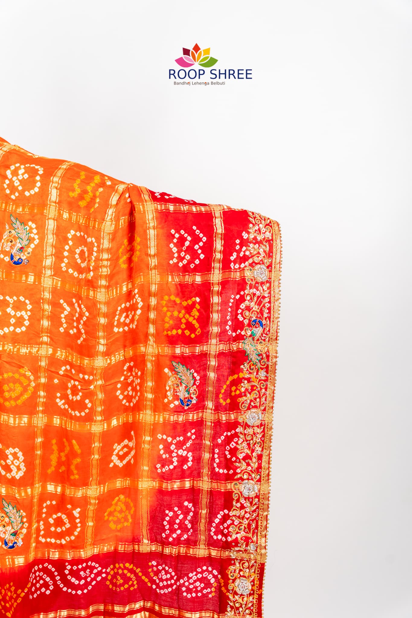Regal Elegance Gajji Silk Ghatchola Dupatta with Zardozi Accents