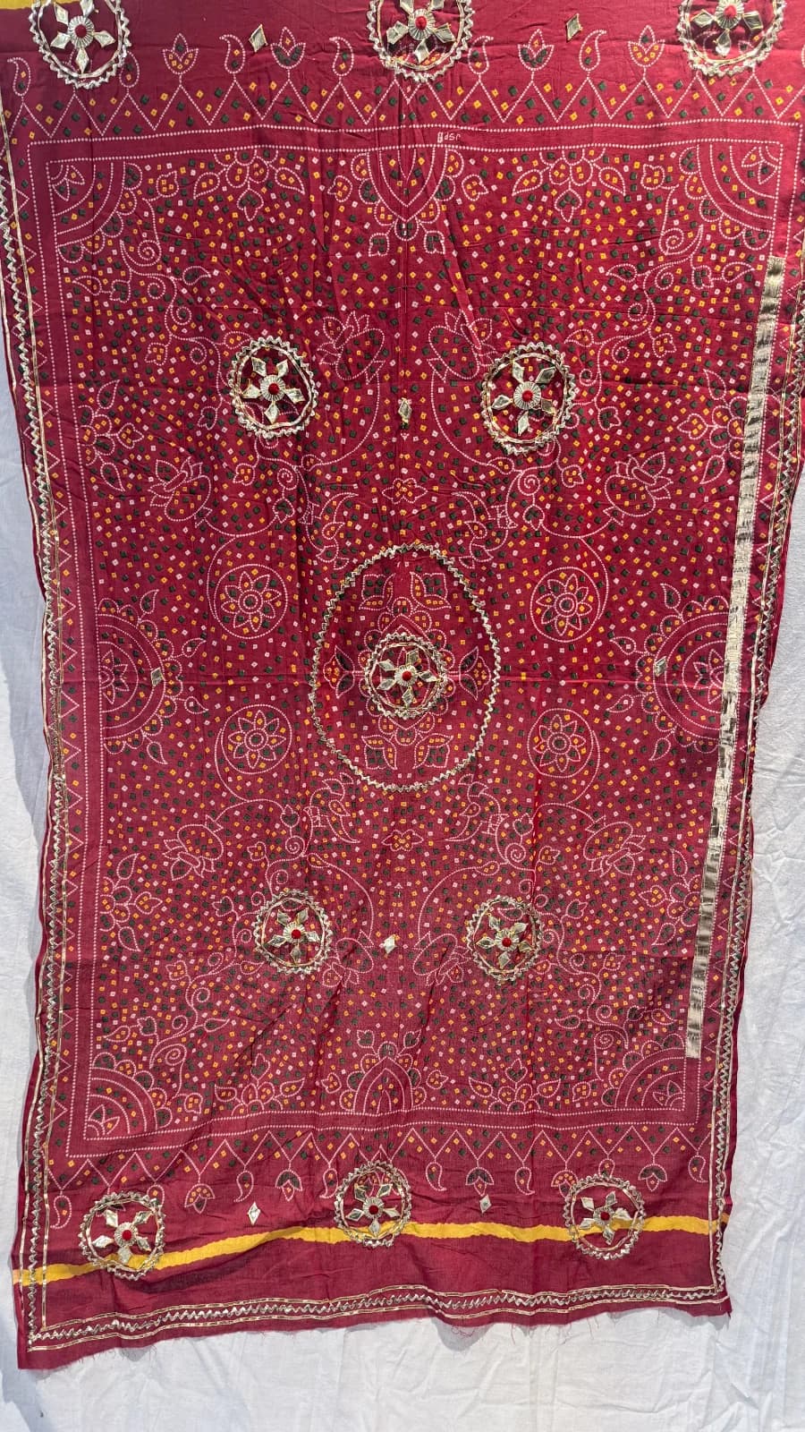 Cotton Dupatta with Kachi Gotapatti Work