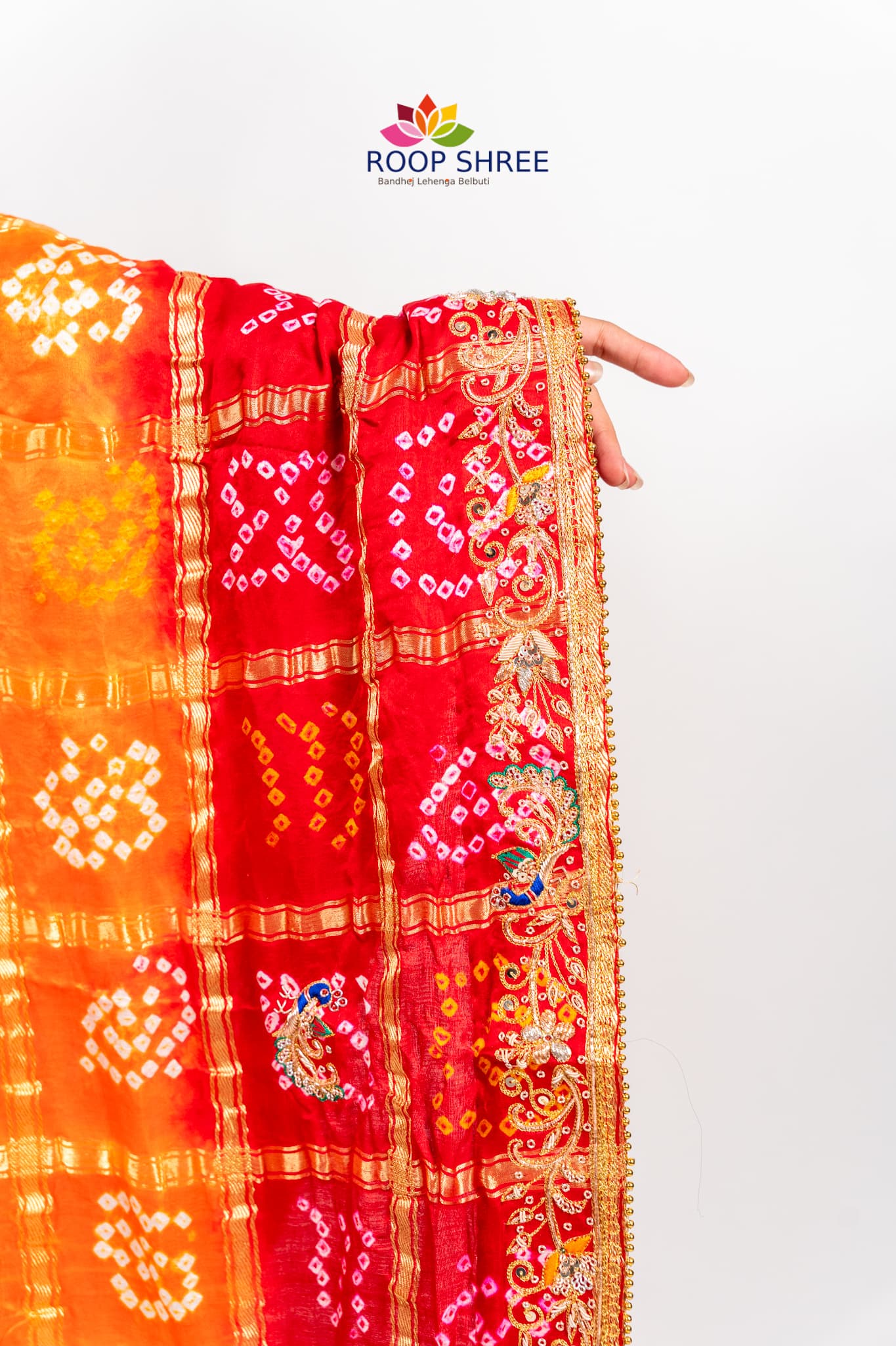 Bridal Collection Gajji Silk Dupatta – Embellished with Zardozi