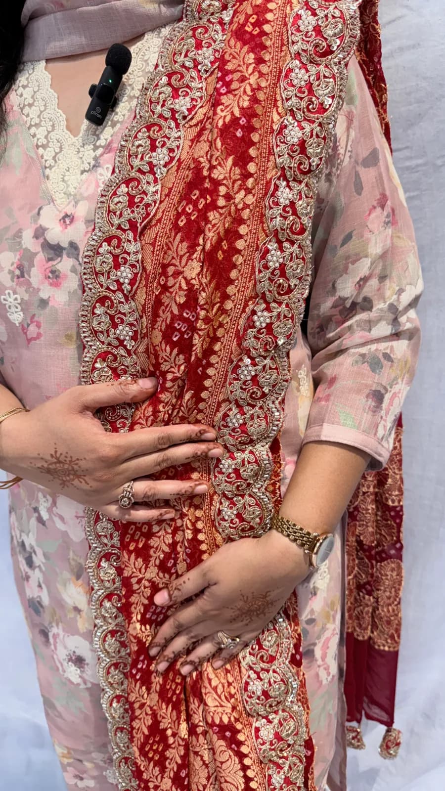 Royal Kadhi Georgette Dupatta with Handwork Lace Border