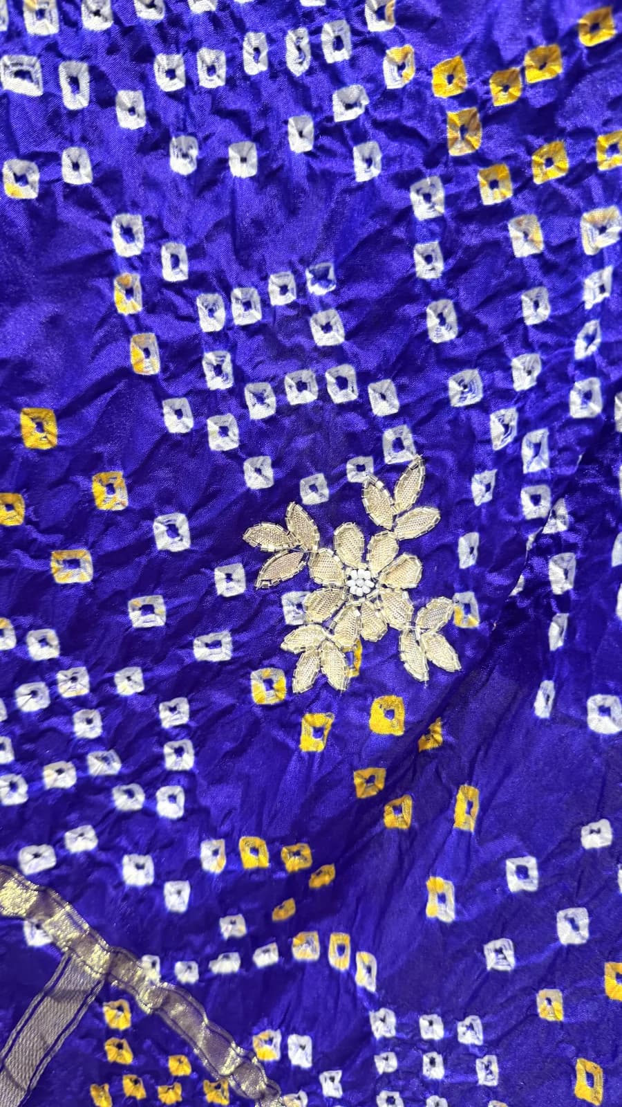Duplicate Ghatchola saree with cutdana Gotapatti work