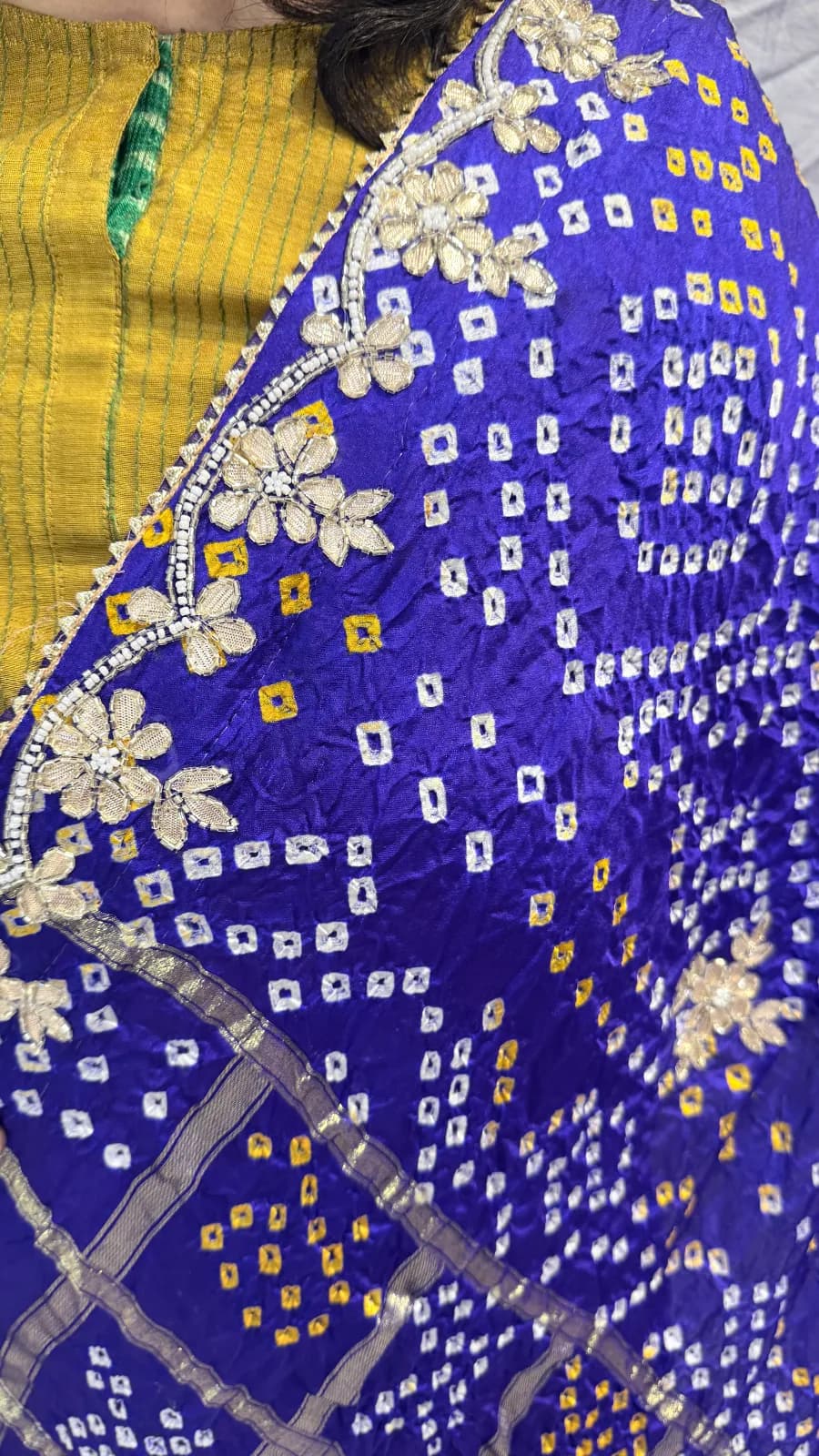 Duplicate Ghatchola saree with cutdana Gotapatti work