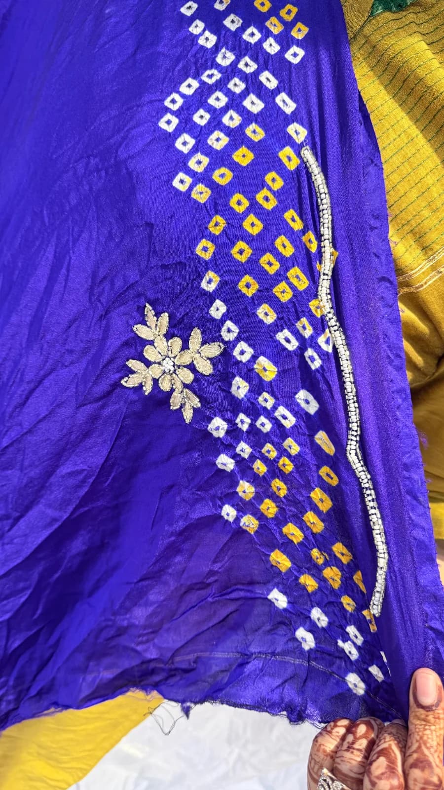 Duplicate Ghatchola saree with cutdana Gotapatti work