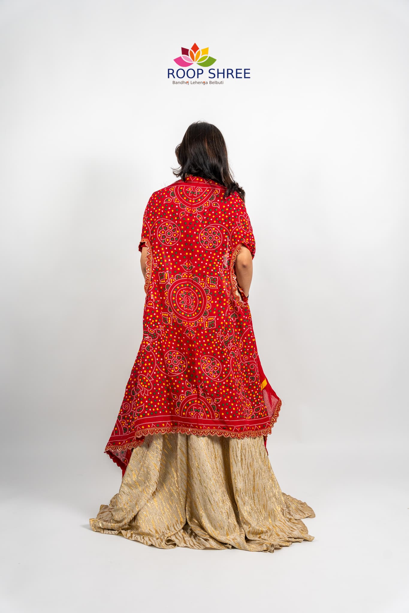 Cotton Chunri Shrug with red Border