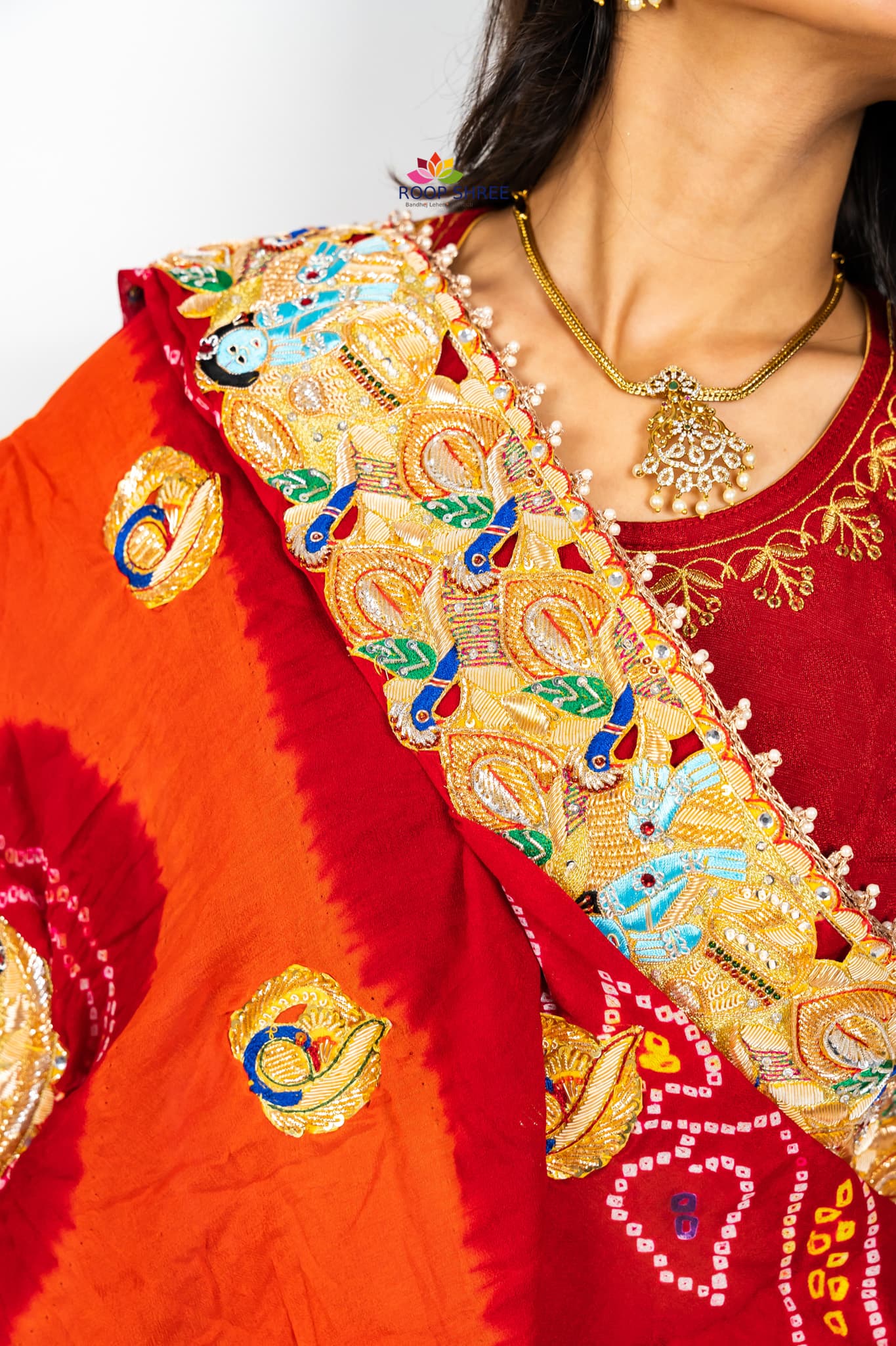 Ek Paat Sikar Bandhej Design Peela