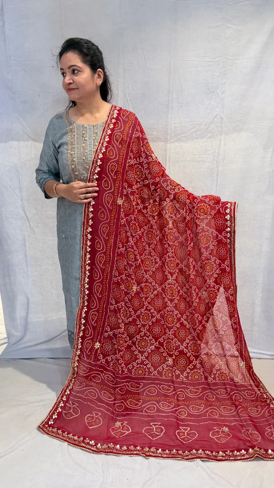 Festive Viscoss Gota Patti chunri Dupatta for Women