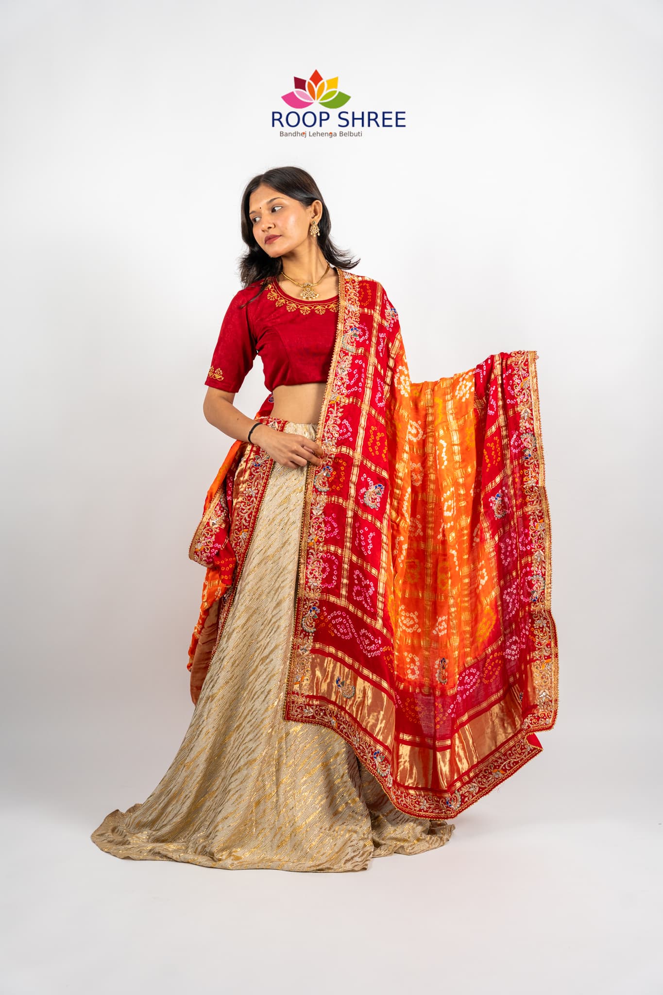 Bridal Collection Gajji Silk Dupatta – Embellished with Zardozi