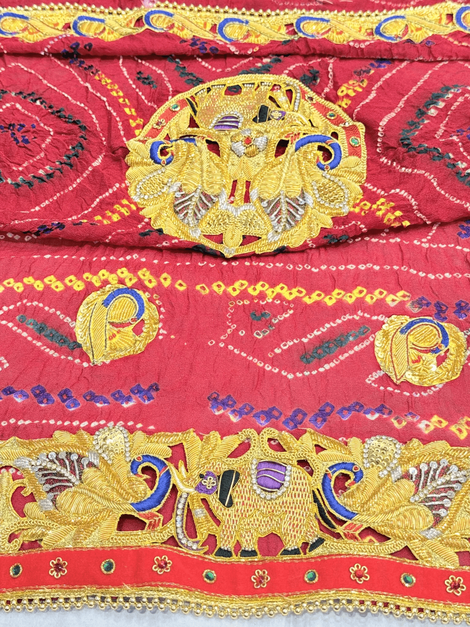 Sikar Bandhej Do Paat Chunri Elephant design