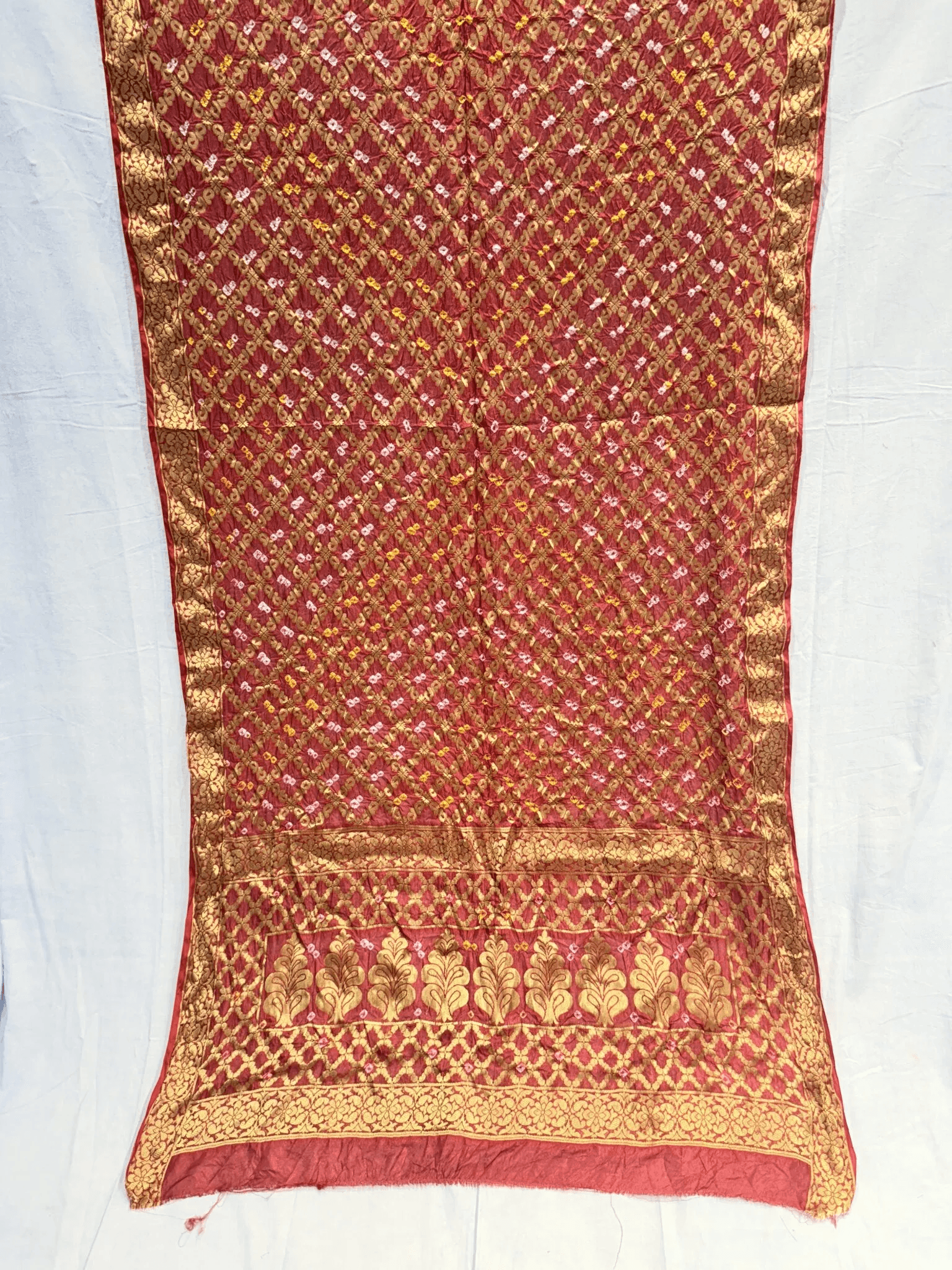 Banarasi fabric with Hand Made bandhej