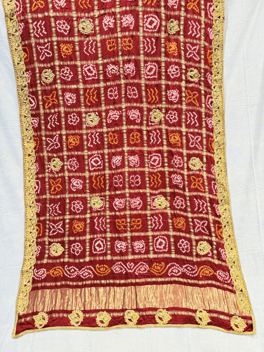 Gajji Silk Stone Line Zardoji Belbuti Chunri