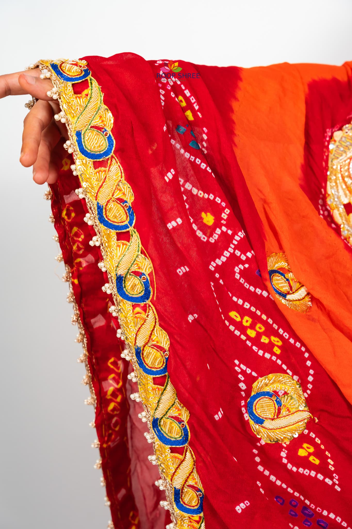 Ek Paat Sikar Bandhej Design Peela
