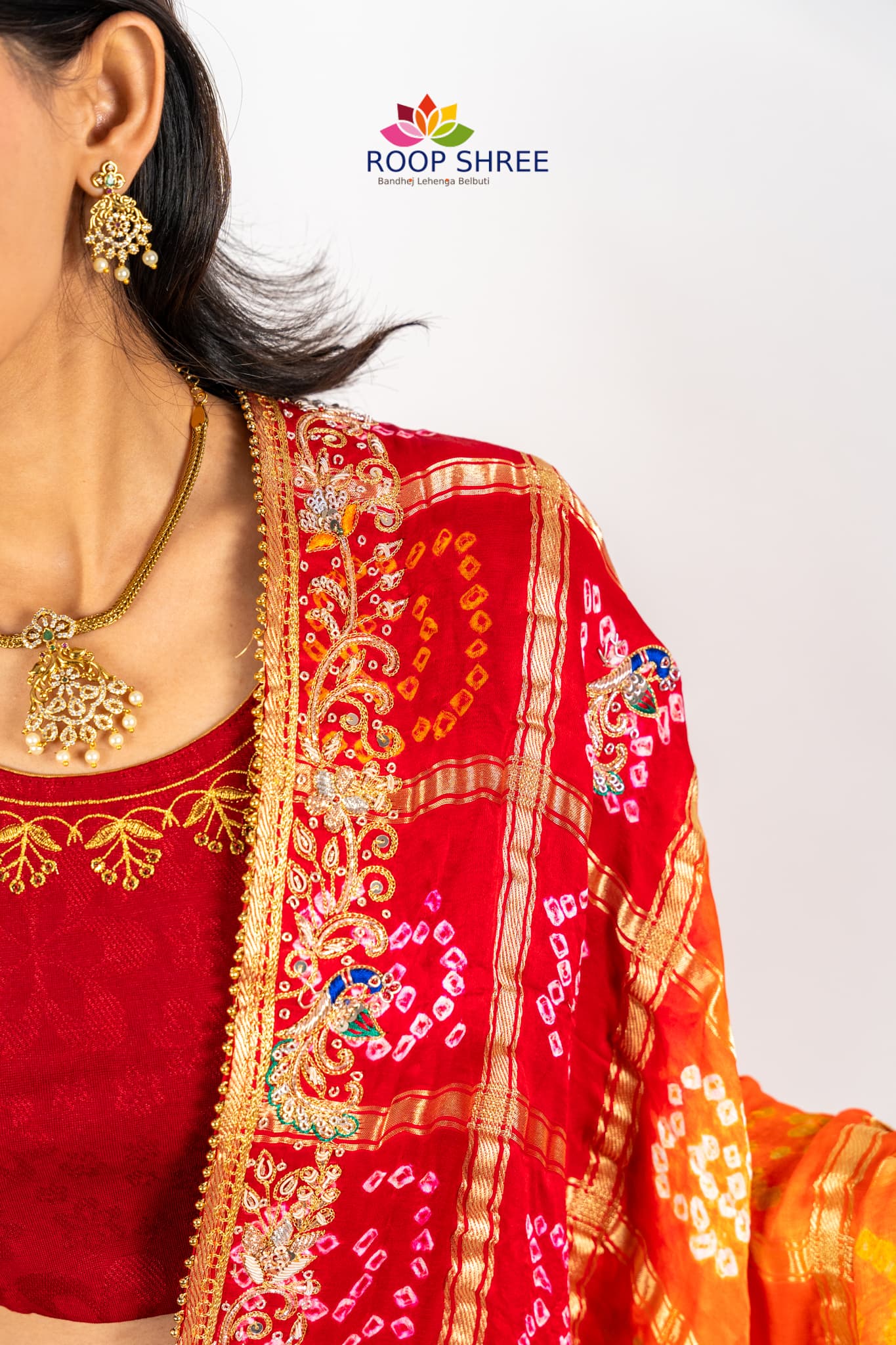 Bridal Collection Gajji Silk Dupatta – Embellished with Zardozi