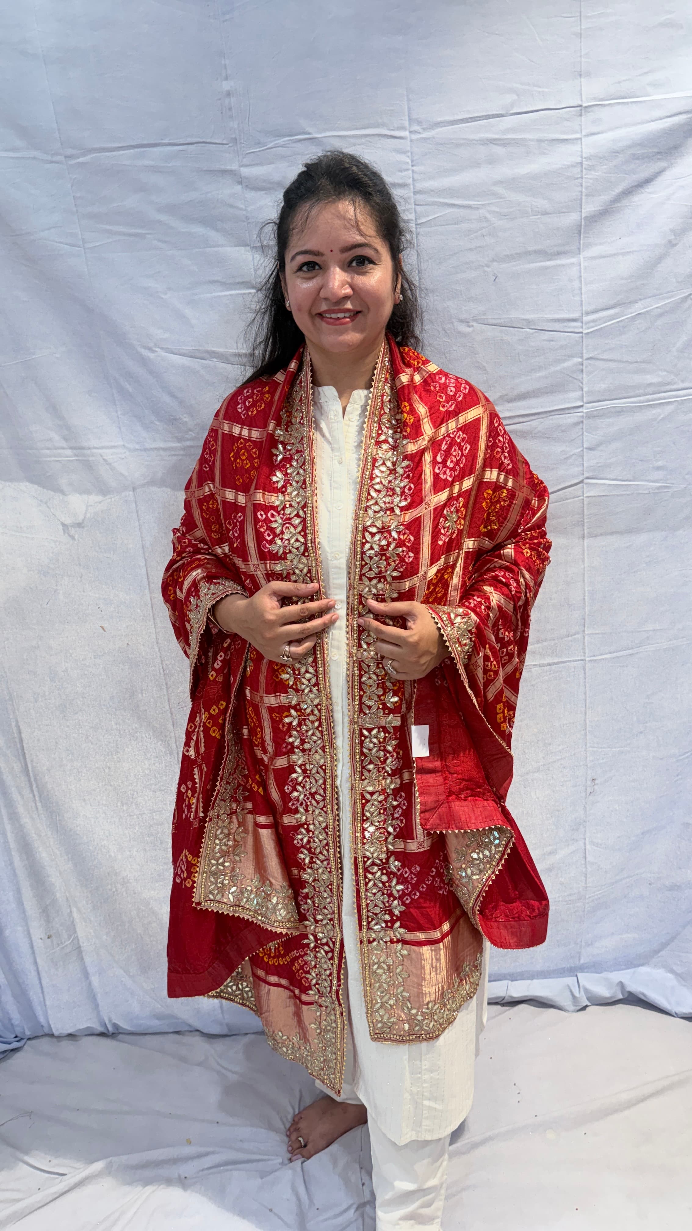Handcrafted Gota Patti Malai Silk Dupatta