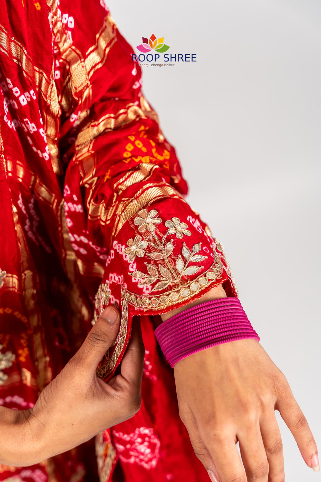 Luxury Handcrafted Gajji Silk Dupatta with Rich  Gotapatti Embroidery