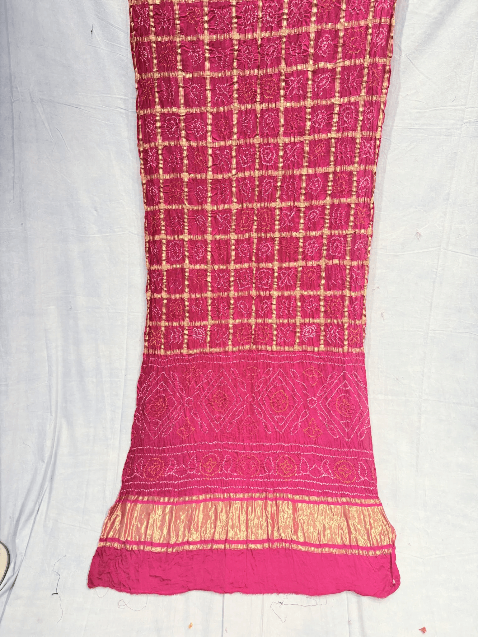 Pure Gajji Silk Saree with ghatchola pattern