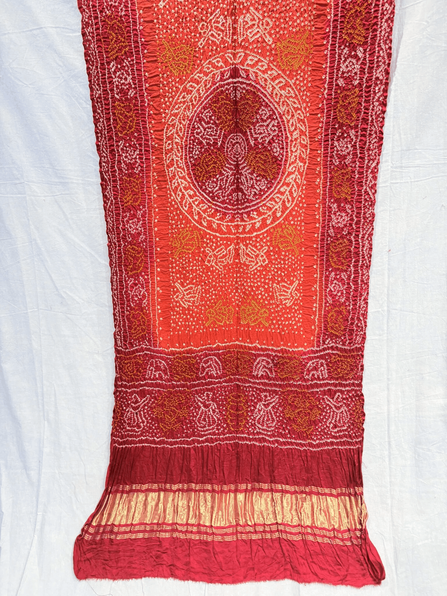 Gajji Silk  Dupata with Raslila bandhej