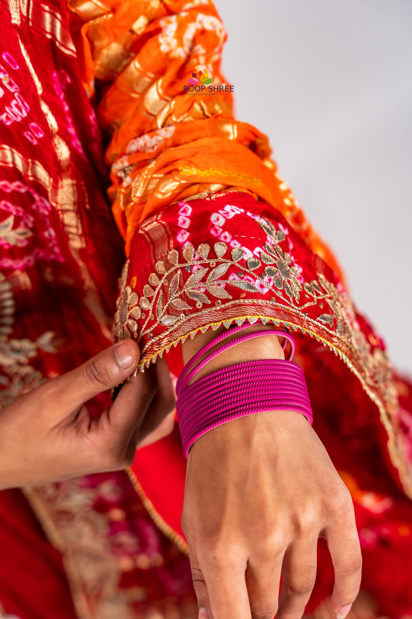 Traditional Gharchola Gajji Silk Dupatta – Handcrafted Gotapatti