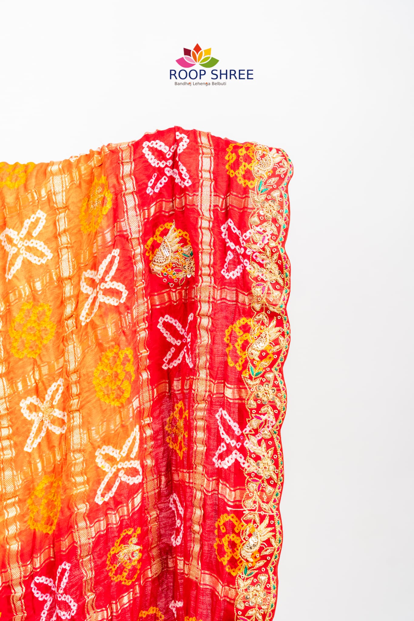 Bridal Collection Gajji Silk Dupatta – Parrot Design