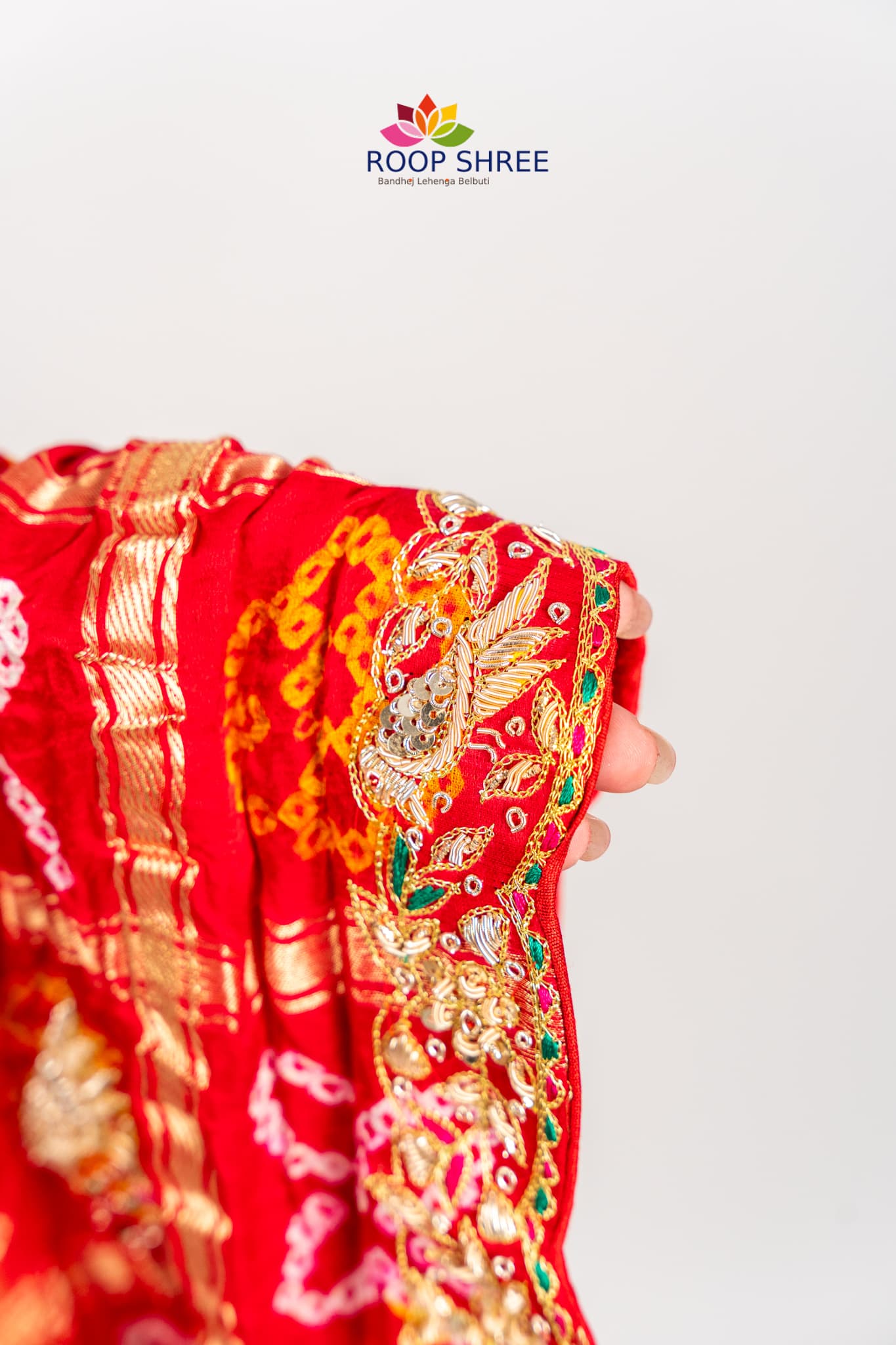 Bridal Collection Gajji Silk Dupatta – Parrot Design