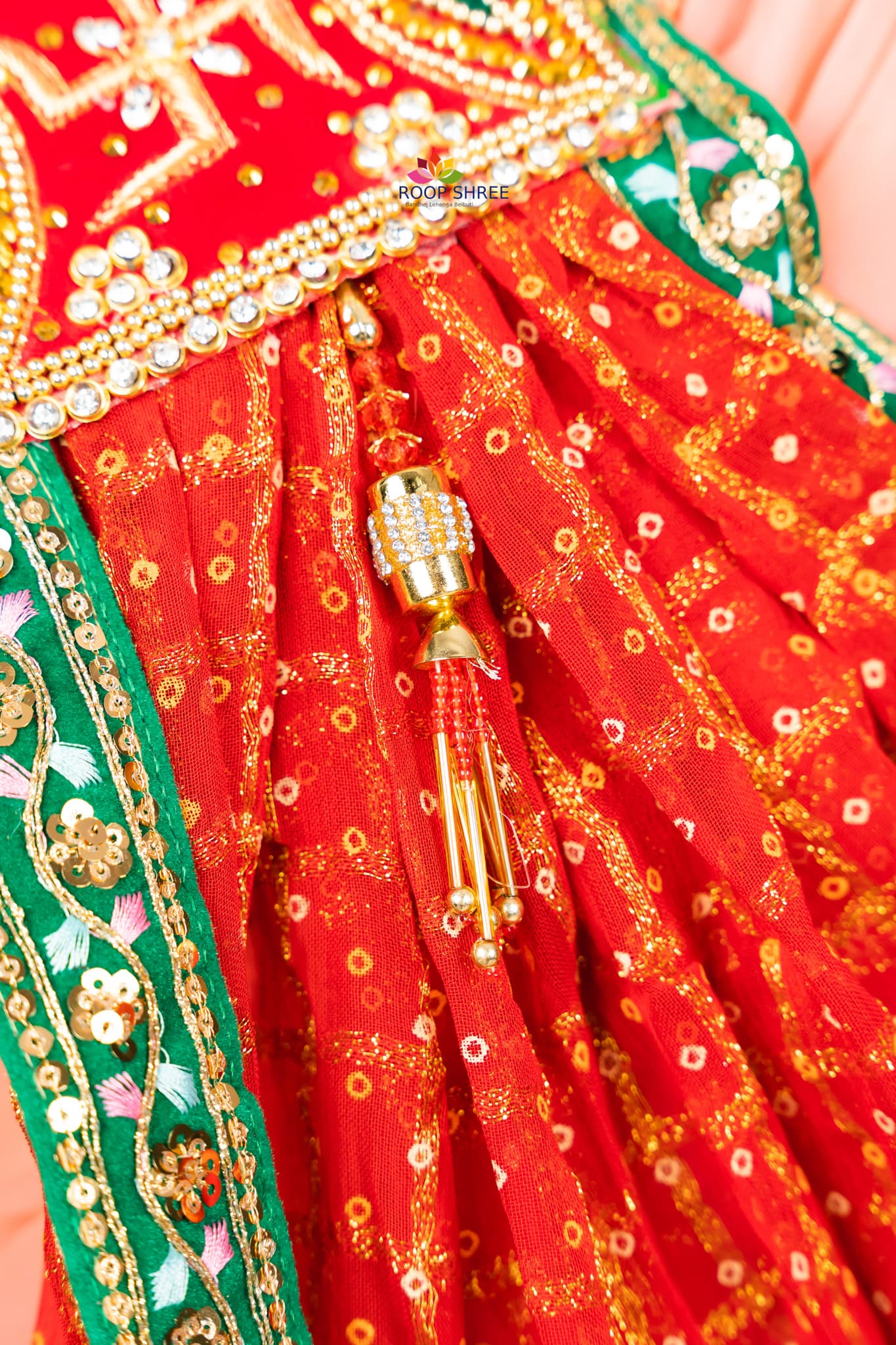 Zari Weaving Fabric with Swastik Buta