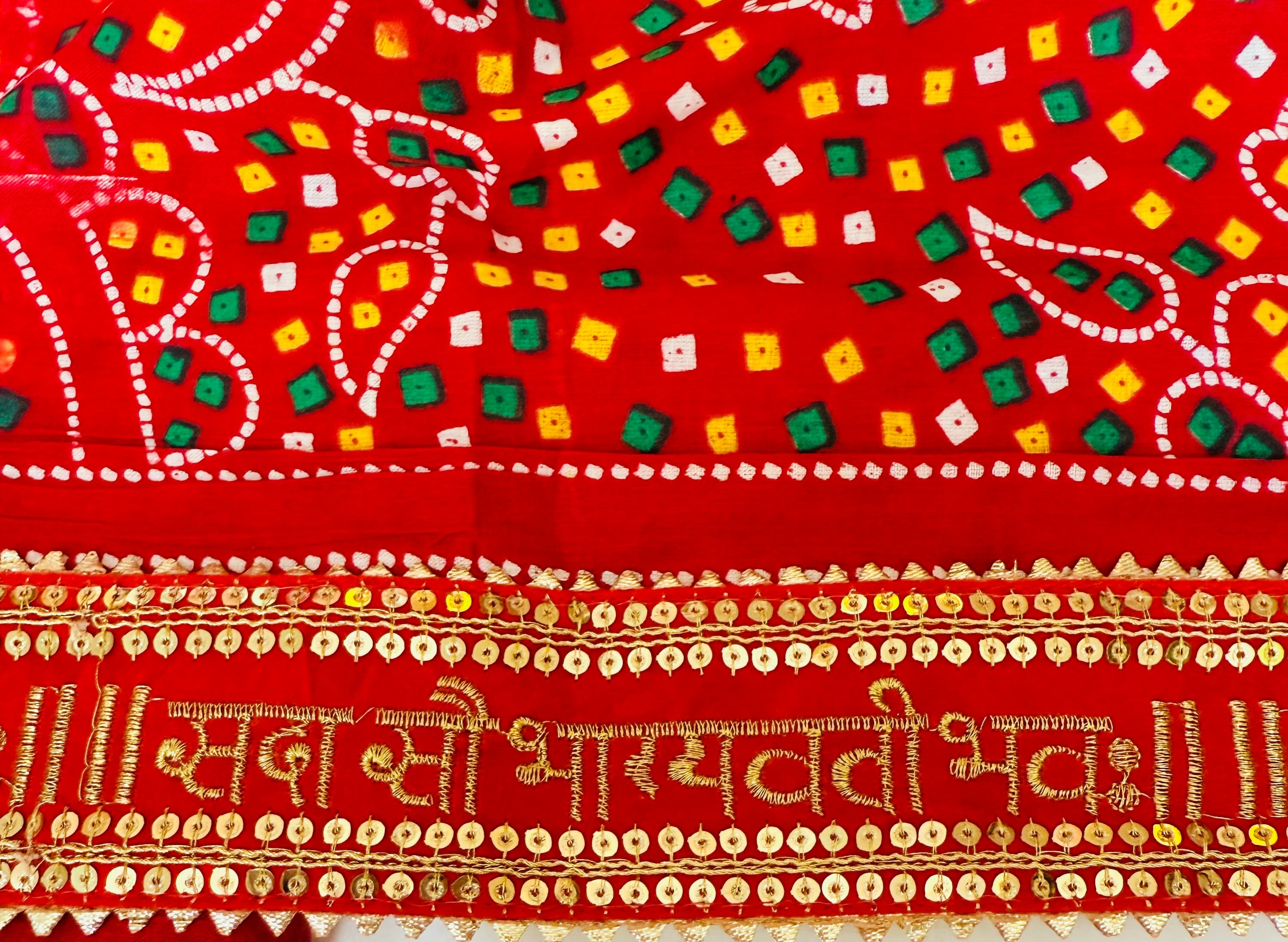 Cotton Dupata with Swastik Lace