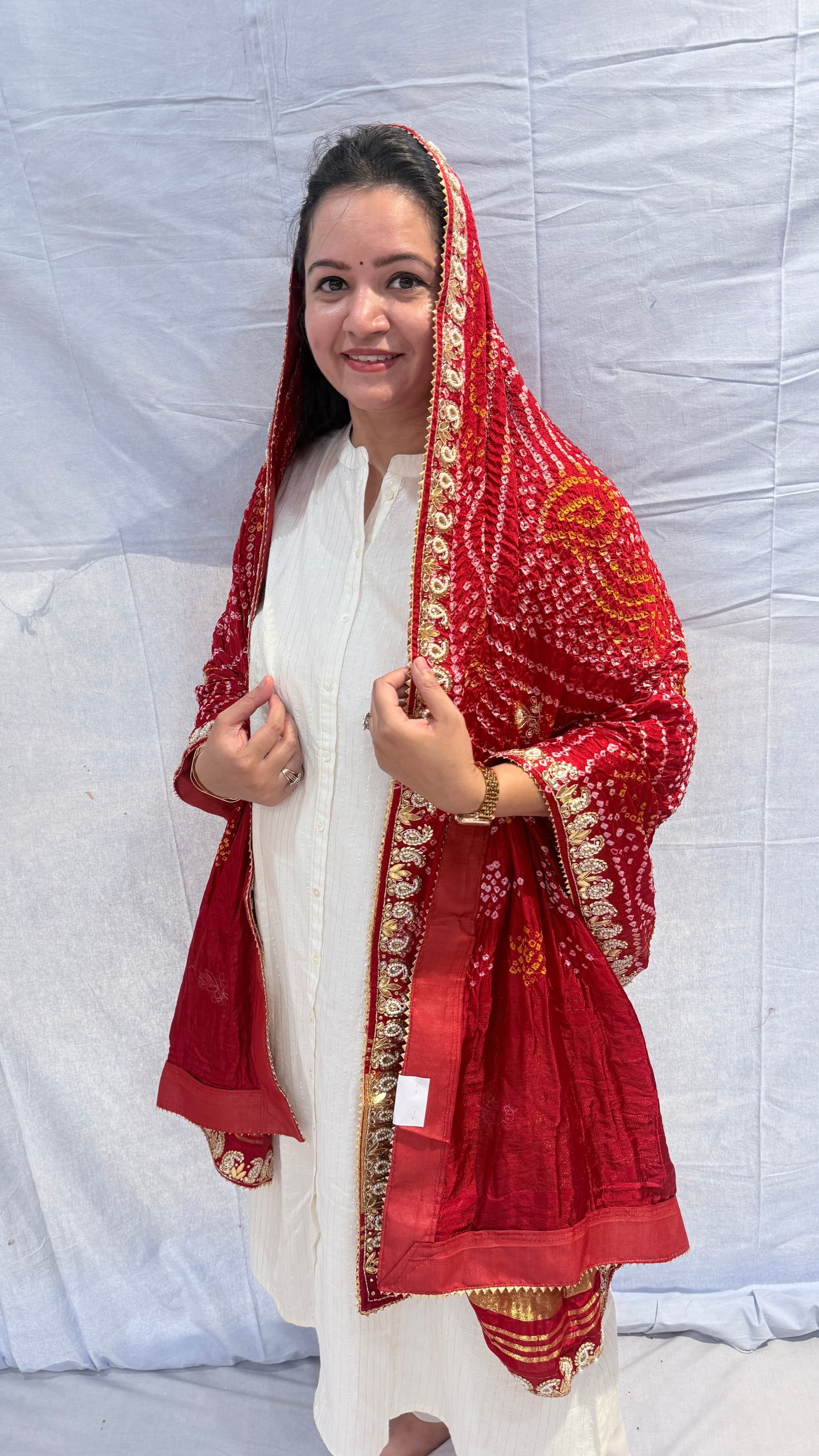 Wedding Special Malai Silk Dabka & Moti Gotapatti Dupatta