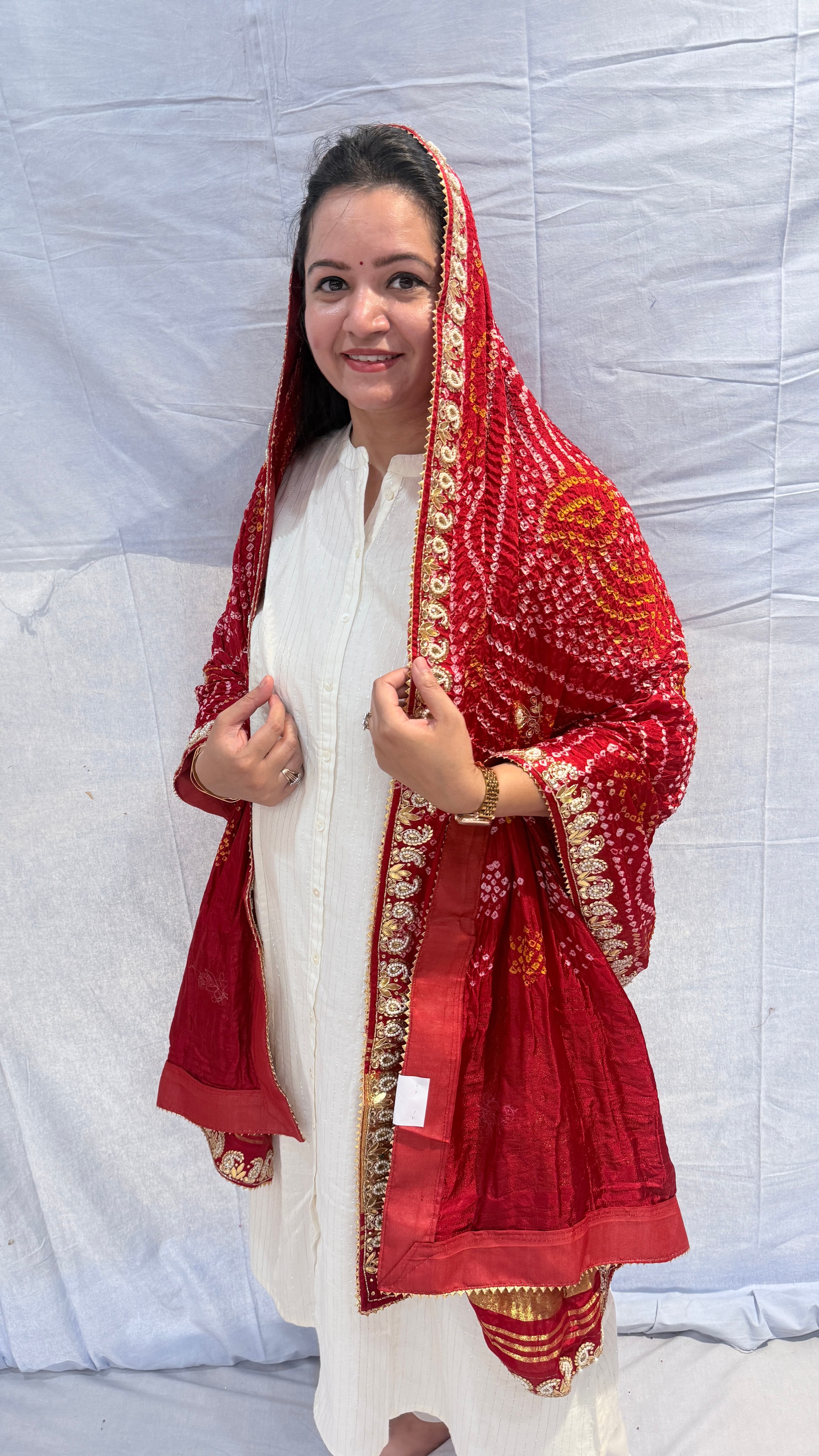 Wedding Special Malai Silk Dabka & Moti Gota Patti Dupatta