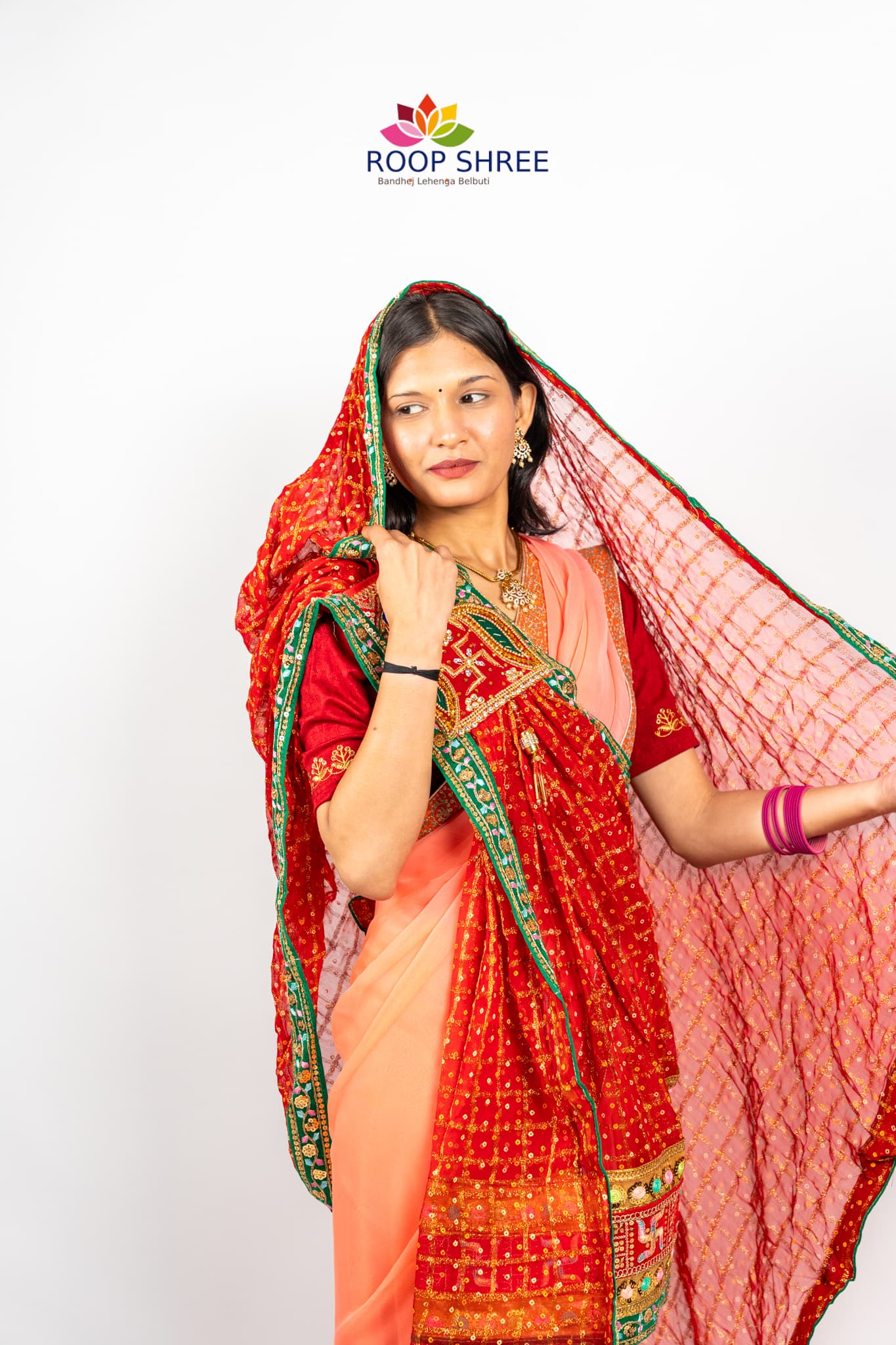 Zari Weaving Fabric with Swastik Buta