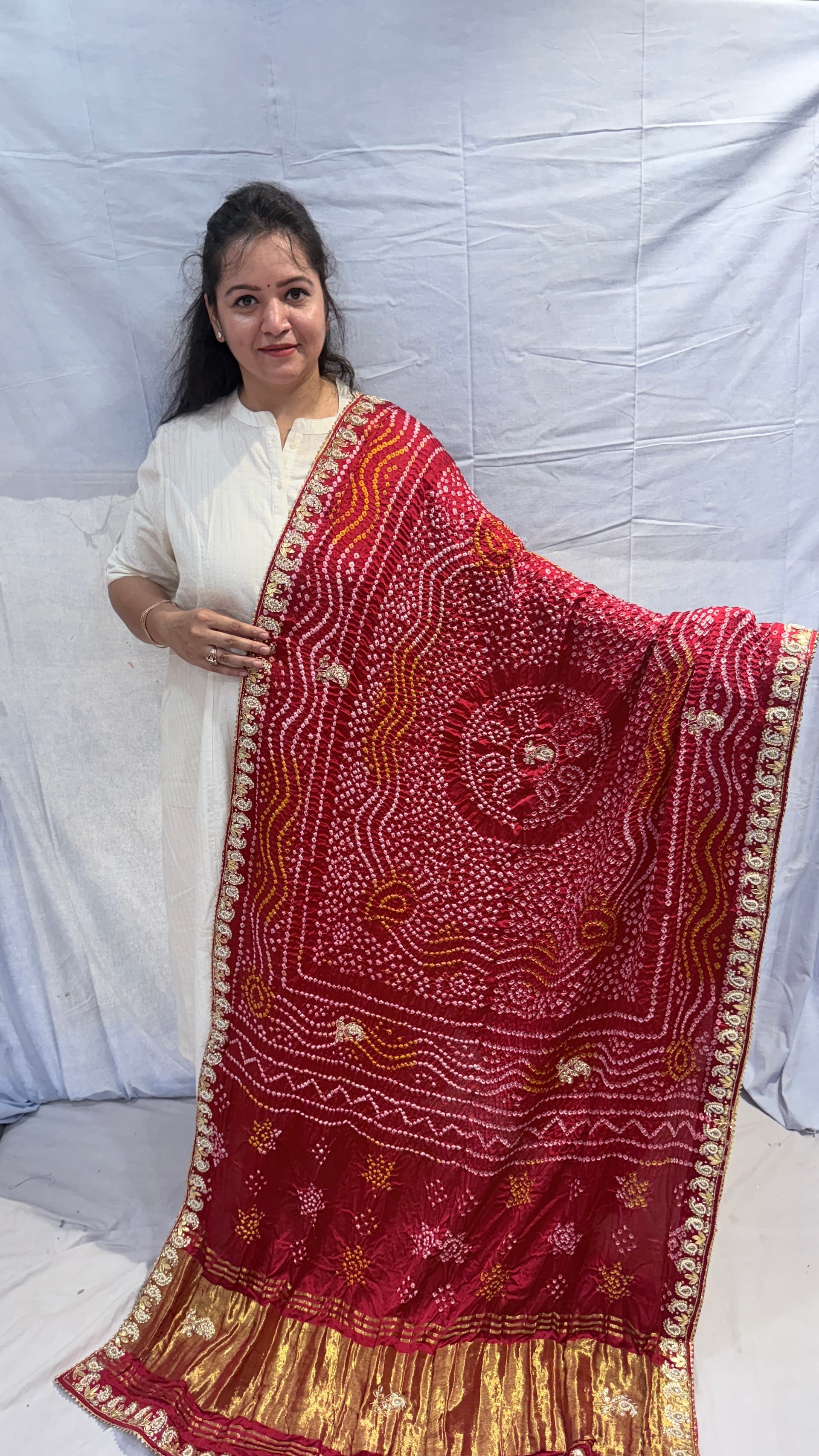 Wedding Special Malai Silk Dabka & Moti Gotapatti Dupatta