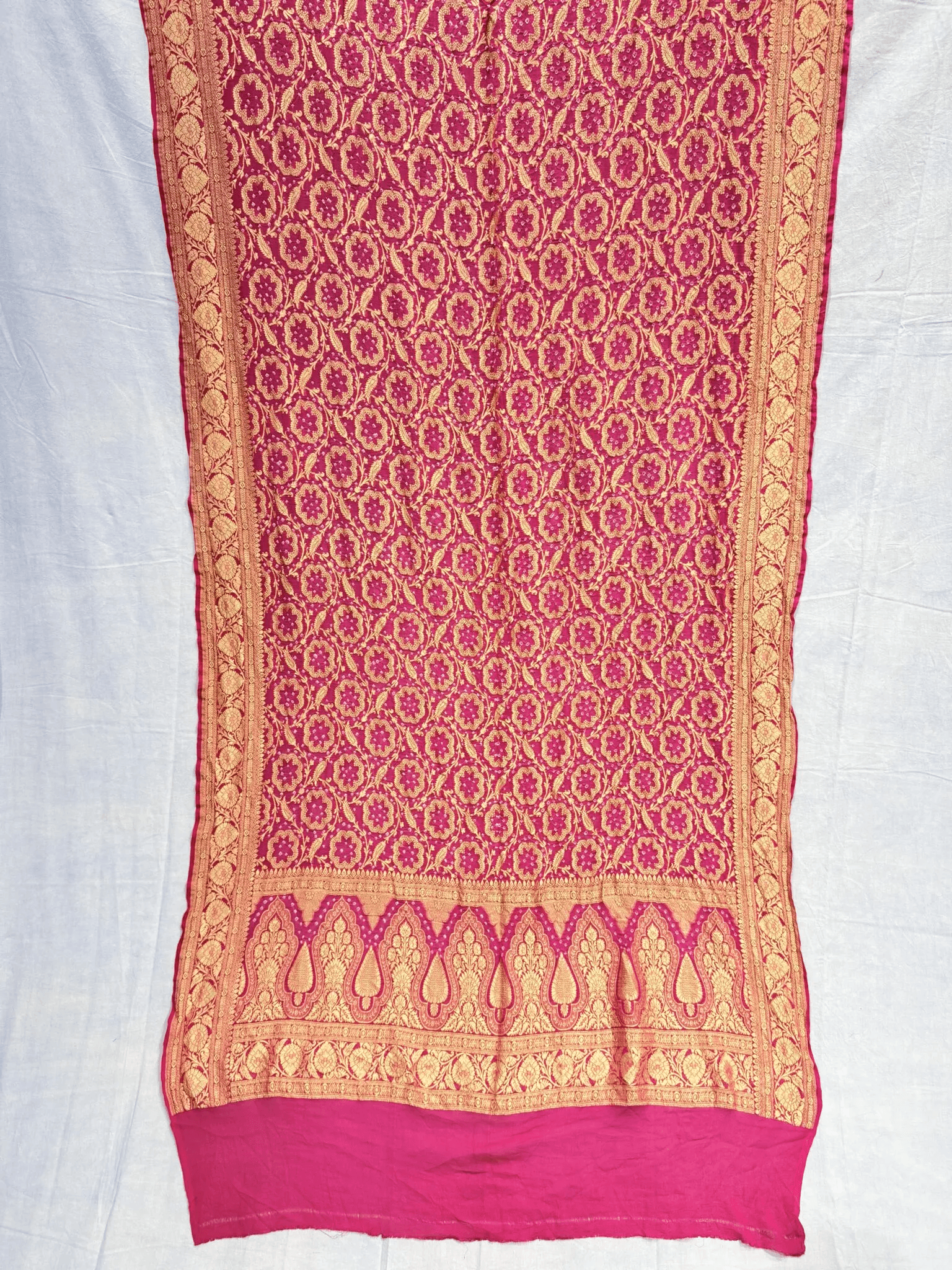 Pure Kadhi georgette saree with Bandhej